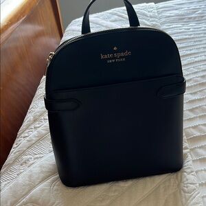 Kate Spade Sleek Black Leather Backpack